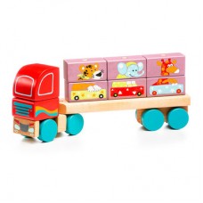 Деревянная игрушка Cubika Тягач с кубиками LM-14 (13432)