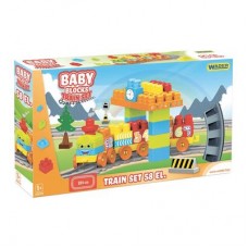 Конструктор Wader Baby blocks Железная дорога 58 элементов 2,24 м (41470)