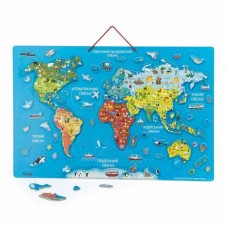 Пазл магнитный Viga Toys Карта мира с маркерной доской на украинском (44508)