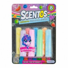 Цветные мелки Scentos Яркие блестки 8 цветов ароматизированные (40165)