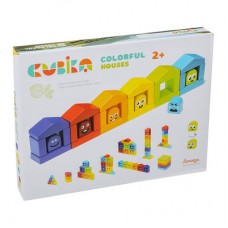 Деревянный конструктор Cubika Цветные домики (14866) Деревянный конструктор Cubika Цветные домики (14866)