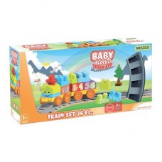Конструктор Wader Baby blocks Железная дорога 36 элементов 1,45 м (41460)