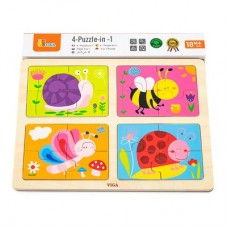 Пазл Viga Toys Насекомые 4 в 1 (50189)
