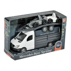 Машинка Tigres Бортовая Mercedes-Benz Sprinter с лафетом белая 1:24 (39670)