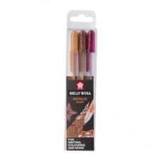 Набор гелевых ручек Sakura Metallic Природа 3 цвета (POXPGBMET3D)
