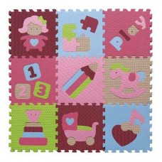 Детский коврик пазл Baby Great Интересные игрушки розово зеленый (GB-M1707)