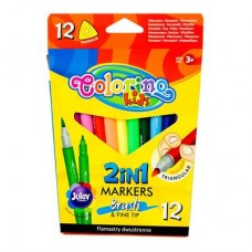 Фломастеры Colorino Brush&Fine tip 2-х сторонние 12 цветов (92500PTR) Фломастеры Colorino Brush&Fine tip 2-х сторонние 12 цветов (92500PTR)
