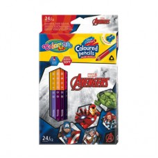 Карандаши цветные Colorino Мстители 24 цвета двусторонние с точилкой (91406PTR) Карандаши цветные Colorino Мстители 24 цвета двусторонние с точилкой (91406PTR)