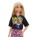Кукла Barbie Fashionistas блондинка в черной футболке с принтом Рок (GRB47) Кукла Barbie Fashionistas блондинка в черной футболке с принтом Рок (GRB47)