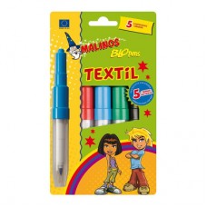 Фломастеры-аэрографы Malinos Textil 5 цветов с трафаретом (MA-300990) Фломастеры-аэрографы Malinos Textil 5 цветов с трафаретом (MA-300990)