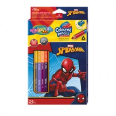 Карандаши цветные Colorino Человек-паук 24 цвета двусторонние с точилкой (91796PTR) Карандаши цветные Colorino Человек-паук 24 цвета двусторонние с точилкой (91796PTR)