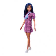 Кукла Barbie Fashionistas с синими волосами в розовом платье (GXY99) Кукла Barbie Fashionistas с синими волосами в розовом платье (GXY99)