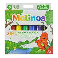 Восковые карандаши Malinos 3 в 1 Магия воска 6 цветов (MA-301036) Восковые карандаши Malinos 3 в 1 Магия воска 6 цветов (MA-301036)