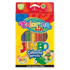 Карандаши цветные Colorino Jumbo 6 цветов с точилкой (33121PTR) Карандаши цветные Colorino Jumbo 6 цветов с точилкой (33121PTR)