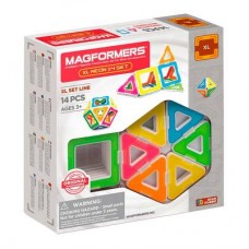 Магнитный конструктор Magformers XL Неон 14 элементов (706005) Магнитный конструктор Magformers XL Неон 14 элементов (706005)