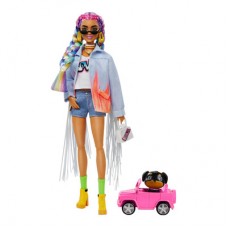Кукла Barbie Extra с цветными косичками в джинсовой куртке (GRN29) Кукла Barbie Extra с цветными косичками в джинсовой куртке (GRN29)